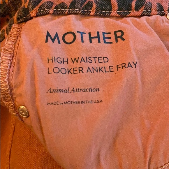 NWT MOTHER ORANGE LEOPARD PRINT HIGH WAIST JEANS - Picture 3 of 8